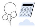 Calculator and Tree Elements Representing Eco-Friendly Accounting and Digital Solutions Royalty Free Stock Photo