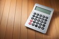 Calculator Wood Background Royalty Free Stock Photo