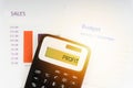 A calculator with the word PROFIT on the display. Royalty Free Stock Photo