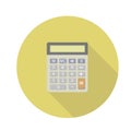 Calculator on a yellow background in a flat style