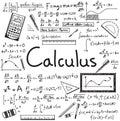 Calculus law theory and mathematical formula equation doodle