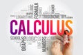 Calculus word cloud collage, education concept background Royalty Free Stock Photo