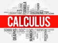 Calculus word cloud collage, education concept background Royalty Free Stock Photo