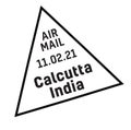 CALCUTTA, INDIA mail delivery stamp