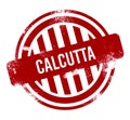 Calcutta - Red grunge button, stamp