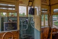 Calcutta Tramways Company (CTC) running staff resting inside tram Kolkata Royalty Free Stock Photo