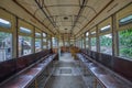 Calcutta Tramways Company (CTC) running staff resting inside tram Kolkata Royalty Free Stock Photo