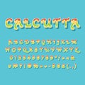 Calcutta vintage 3d vector alphabet set