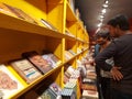 Calcutta, West Bengal ,5 th February 2023: Kolkata book fair international,inside view of book stall with book lovers.