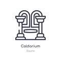 caldarium outline icon. isolated line vector illustration from sauna collection. editable thin stroke caldarium icon on white