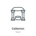 Caldarium outline vector icon. Thin line black caldarium icon, flat vector simple element illustration from editable sauna concept