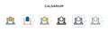 Caldarium vector icon in 6 different modern styles. Black, two colored caldarium icons designed in filled, outline, line and