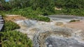 In the caldera of an extinct volcano there are hot springs