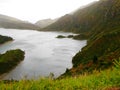 Caldera of lagoa do Fogo crater lake on the island of Sao Miguel in the Azores