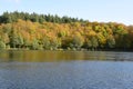 caldera lake Holzmaar in early autumn Royalty Free Stock Photo