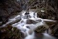 Calderones del Infierno canyon landscape in the north of Spain with silky water effect