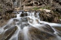 Calderones del Infierno canyon landscape in the north of Spain with silky water effect