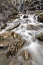 Calderones del Infierno canyon landscape in the north of Spain with silky water effect