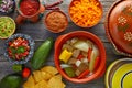 Caldo de res Mexican beef broth in table Royalty Free Stock Photo