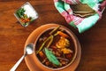 Caldo Tlalpeno, traditional homemade Mexican food. Traditional Mexican soup. Homemade mexican food concept Royalty Free Stock Photo