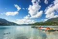 Caldonazzo lake with vintage catamarans