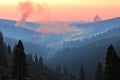 The Caldor Fire in California is sending flames towards Highway 50 Royalty Free Stock Photo