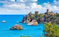 Caldura Tower on Cape Caldura near Cefalu, Sicily, Italy Royalty Free Stock Photo