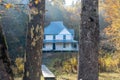 Caldwell Place home in the fall season, Cataloochee Valley, Great Smoky Mountains National Park, USA Royalty Free Stock Photo