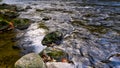 Autumn leaf color with stream and flowing water Royalty Free Stock Photo