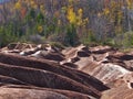 The red soil of the Cheltenham Badlands located in Caledon, Ontario, Canada
