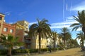 Calella resort town promenade,Spain