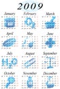 Calendar for 2009. year Royalty Free Stock Photo