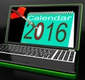 Calendar 2016 On Laptop Showing Future Websites