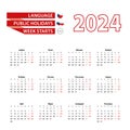 Calendar 2024 in Czech language with public holidays the country of Czech Republic in year 2024