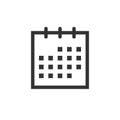 Calendar agenda icon in flat style. Planner vector illustration