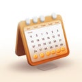 calendar agenda web icon orange gradient white , generated by AI Royalty Free Stock Photo