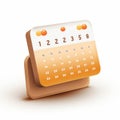 calendar agenda web icon orange gradient white , generated by AI Royalty Free Stock Photo