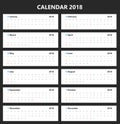 Calendar 2018 alternative vector design Royalty Free Stock Photo