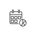 Calendar Analytics line icon Royalty Free Stock Photo
