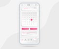 Calendar app planner concept, Mobile activity calendar template UI UX, Smartphone calendar schedule agenda annual planning event