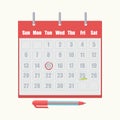 Calendar appointment date mark vector icon