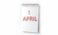 Calendar of 1 april concept, 3d render