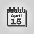 The Calendar 15 april icon. Tax day Royalty Free Stock Photo