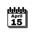 The Calendar 15 april icon. Tax day Royalty Free Stock Photo