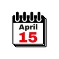 The Calendar 15 april icon. Tax day Royalty Free Stock Photo