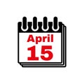 The Calendar 15 april icon. Tax day Royalty Free Stock Photo