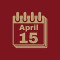 The Calendar 15 april icon. Tax day Royalty Free Stock Photo