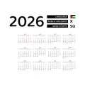 Calendar 2026 Arabic language with Palestine public holidays.