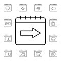 Calendar, arrow flat vector icon in calendar pack Royalty Free Stock Photo