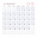 Calendar August 2018